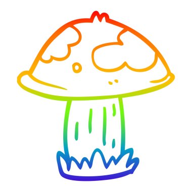 gökkuşağı gradyan çizgi çizim karikatür yabani mantar