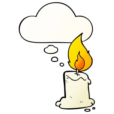 karikatür mum ve pürüzsüz degrade tarzında düşünce balonu