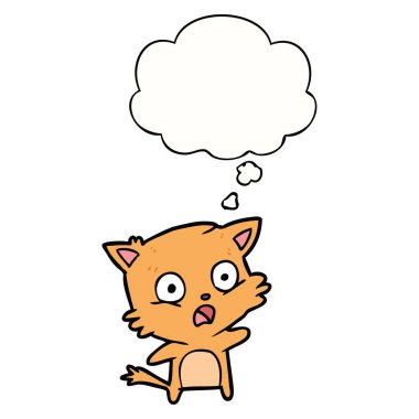 karikatür kedi ve düşünce balonu