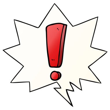 düzgün degrade st karikatür ünlem işareti ve konuşma balonu