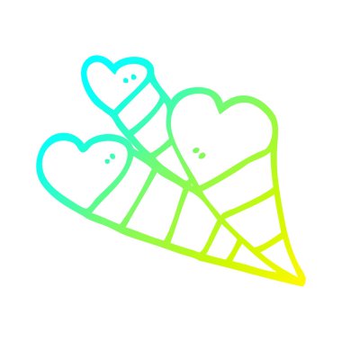 soğuk degrade çizgi çizim karikatür aşk kalpleri