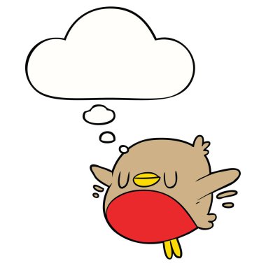 karikatür noel robin ve düşünce balonu