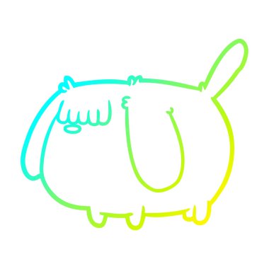 soğuk degrade çizgi çizim sevimli komik köpek