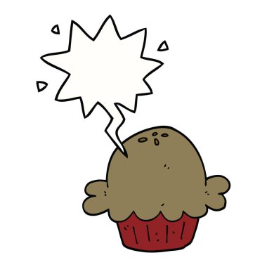 karikatür pasta ve konuşma balonu