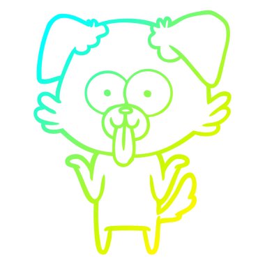 dil dışarı yapışmasını ile soğuk degrade çizgi çizim karikatür köpek