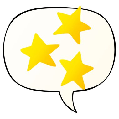 çizgi film yıldızları ve konuşma balonu pürüzsüz degrade tarzında