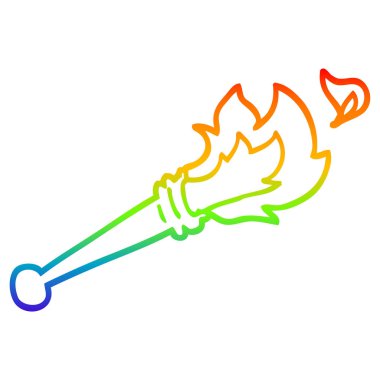 gökkuşağı gradyan çizgi çizim karikatür spor meşale