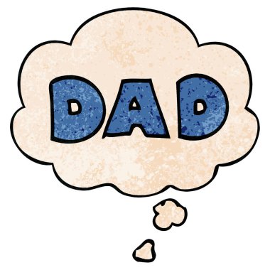  karikatür kelime baba ve grunge doku desen s düşünce balonu