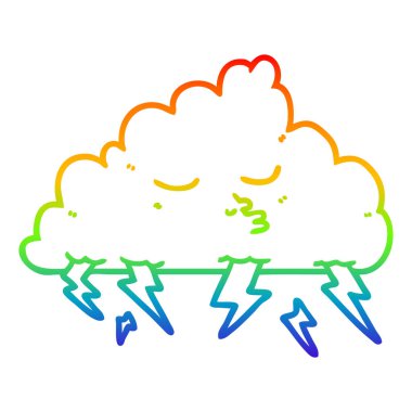 bulutlar degrade fırtına çizgi karikatür