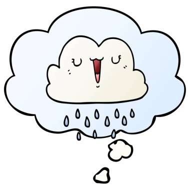 karikatür fırtına bulut ve pürüzsüz degrade tarzında düşünce balonu