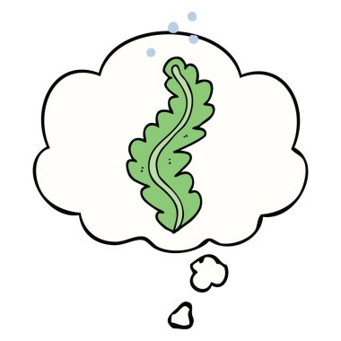 karikatür yosun ve düşünce balonu