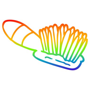 gökkuşağı degrade çizgi çizim karikatür saç fırçası