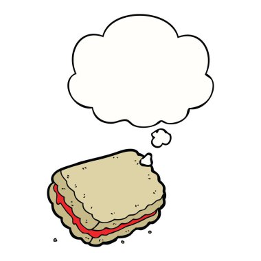 karikatür bisküvi ve düşünce kabarcık