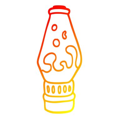 sıcak degrade çizgi çizim karikatür lav lambası