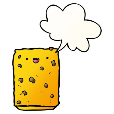 karikatür bisküvi ve konuşma balonu pürüzsüz degrade tarzında