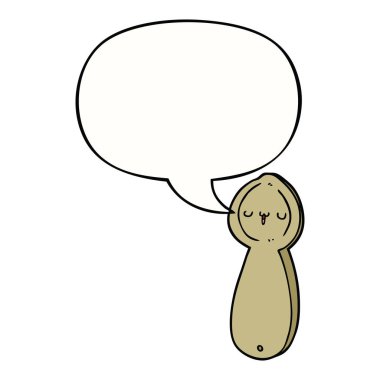 karikatür kaşık ve konuşma balonu