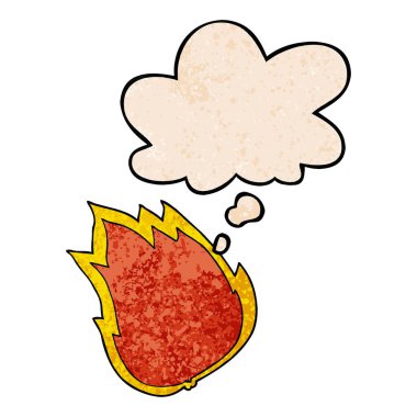 grunge doku desen tarzı karikatür yangın ve düşünce balonu