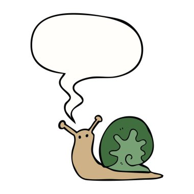 karikatür salyangoz ve konuşma balonu