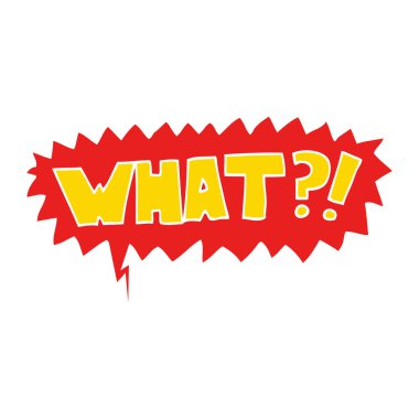 karikatür kelime Ne?! ve retro tarzında konuşma balonu