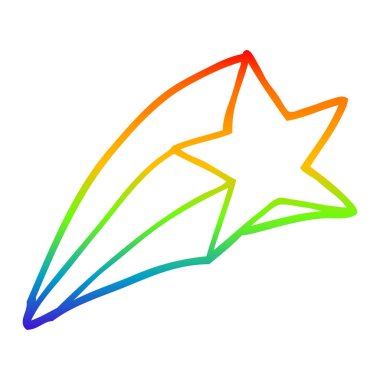 gökkuşağı gradyan çizgi çizim karikatür çekim yıldız