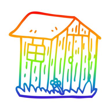 gökkuşağı degrade çizgi çizim karikatür ahşap döken