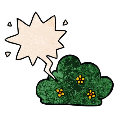 retro doku tarzında karikatür çit ve konuşma balonu