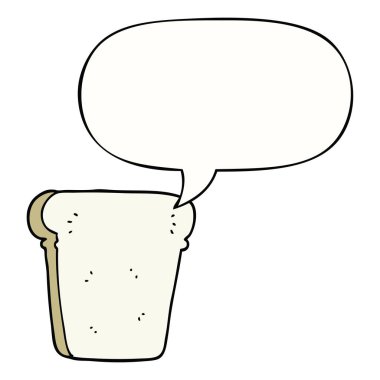 ekmek ve konuşma balonu karikatür dilim