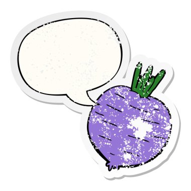 karikatür sebze ve konuşma balonu sıkıntılı etiket