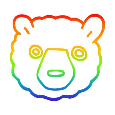 gökkuşağı gradyan çizgi çizim karikatür kutup ayısı yüz