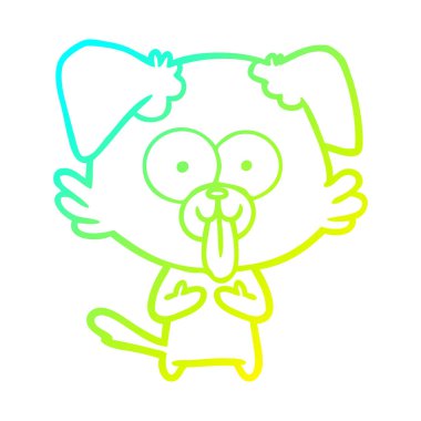 dil dışarı yapışmasını ile soğuk degrade çizgi çizim karikatür köpek