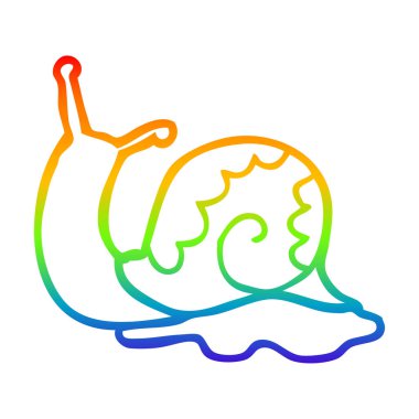 gökkuşağı gradyan çizgi çizim karikatür salyangoz