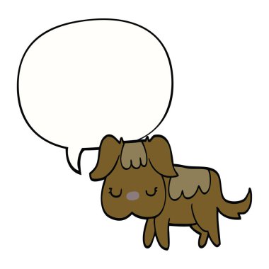 Çizgi film köpek ve konuşma balonu