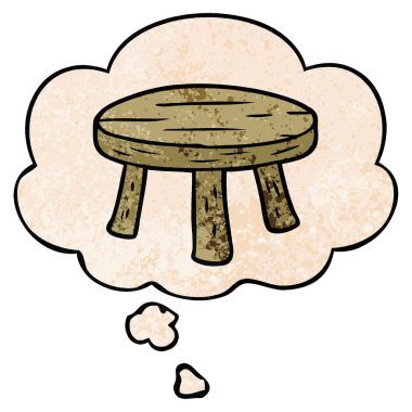 karikatür küçük dışkı ve grunge doku desen düşünce balonu