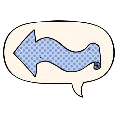 çizgi roman tarzında karikatür ok ve konuşma balonu