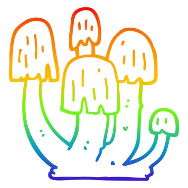 gökkuşağı gradyan çizgi çizim karikatür mantar