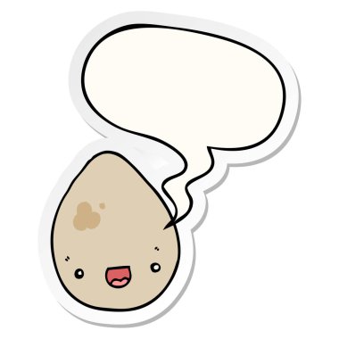 karikatür yumurta ve konuşma kabarcık Sticker