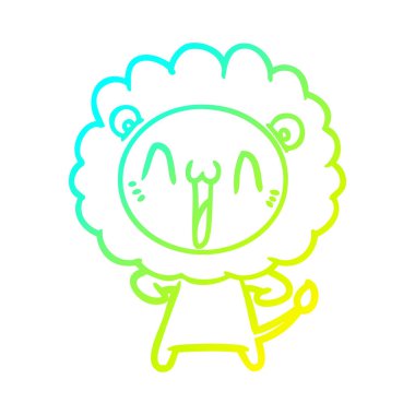 soğuk degrade çizgi çizim mutlu karikatür aslan