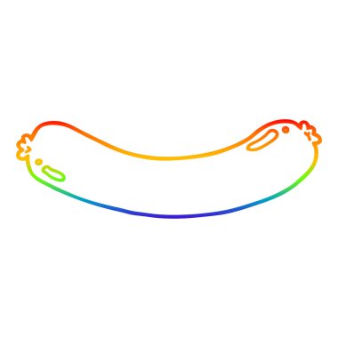 gökkuşağı gradyan çizgi çizim karikatür sosis