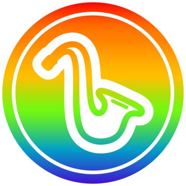 gökkuşağı spektrumunda müzik aleti saksafon dairesel