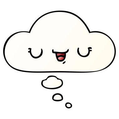 mutlu karikatür ifade ve pürüzsüz degrade s düşünce balonu