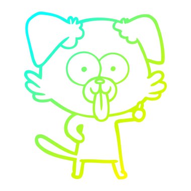 dil dışarı yapışmasını ile soğuk degrade çizgi çizim karikatür köpek