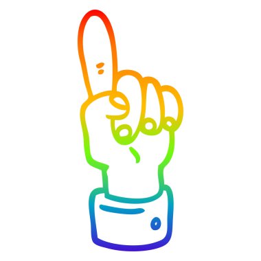 gökkuşağı gradyan çizgi çizim karikatür işaret eli