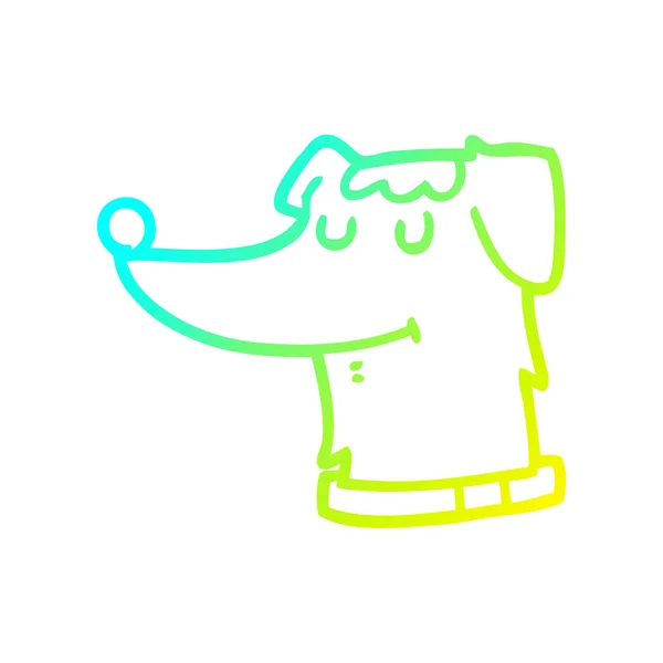 Linha gradiente frio desenho do cão dos desenhos animados —  Vetores de Stock