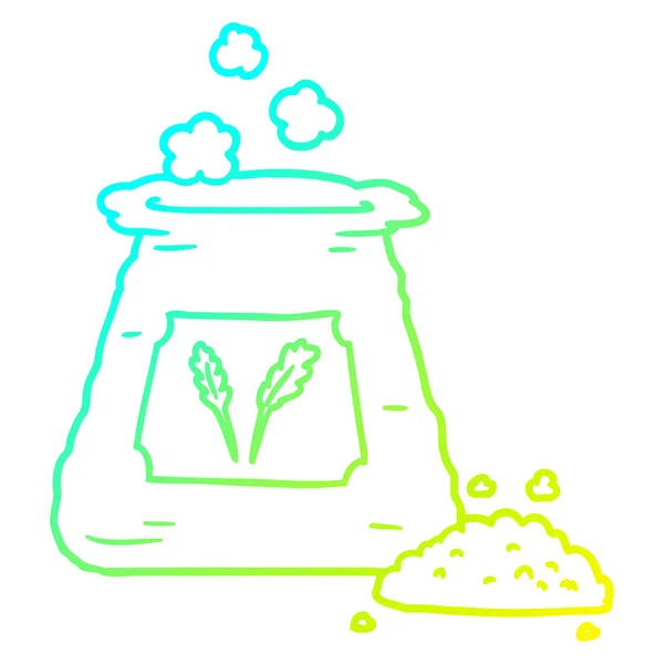 小麦粉の冷たいグラデーションライン描画漫画バッグ — ストックベクタ