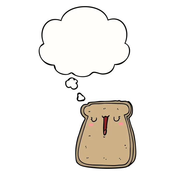 Cartoon toast en gedachte Bubble — Stockvector