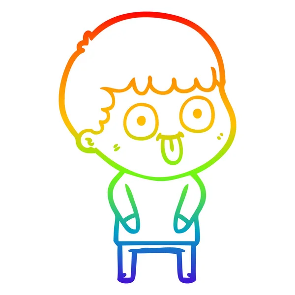 Arco iris gradiente línea dibujo dibujos animados tonto niño — Vector de stock