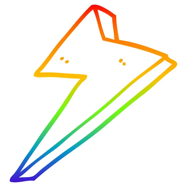 Arco-íris linha gradiente desenho dos desenhos animados relâmpago — Vetor de Stock