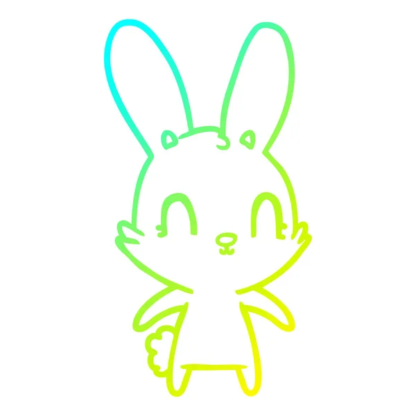 Холодна градієнтна лінія малювання милий мультяшний кролик — стоковий вектор
