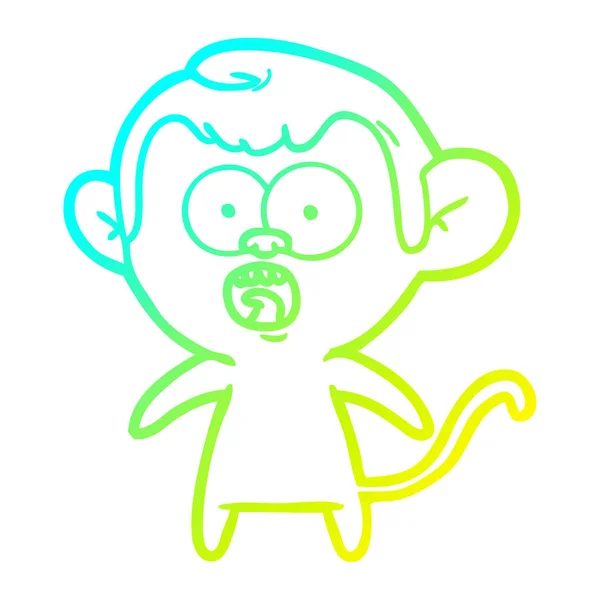 Soğuk degrade çizgi çizim karikatür maymun şok — Stok Vektör