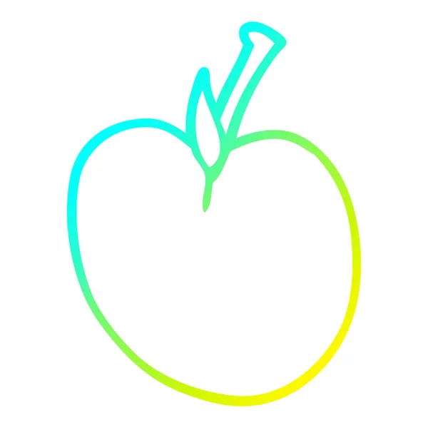 Linea gradiente freddo disegno cartone animato mela — Vettoriale Stock